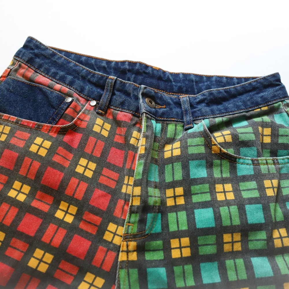 Ragged Preist Mom Jeans Mixed Plaid